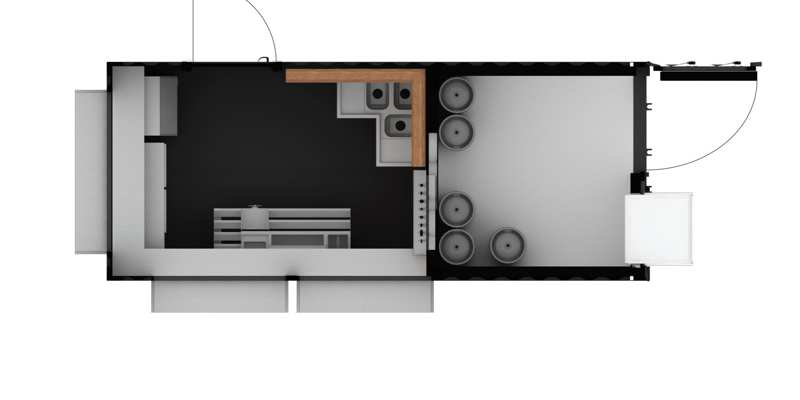 ROXBOX Containers BillyBox, a mobile or permanent full service bar built out of a shipping container.