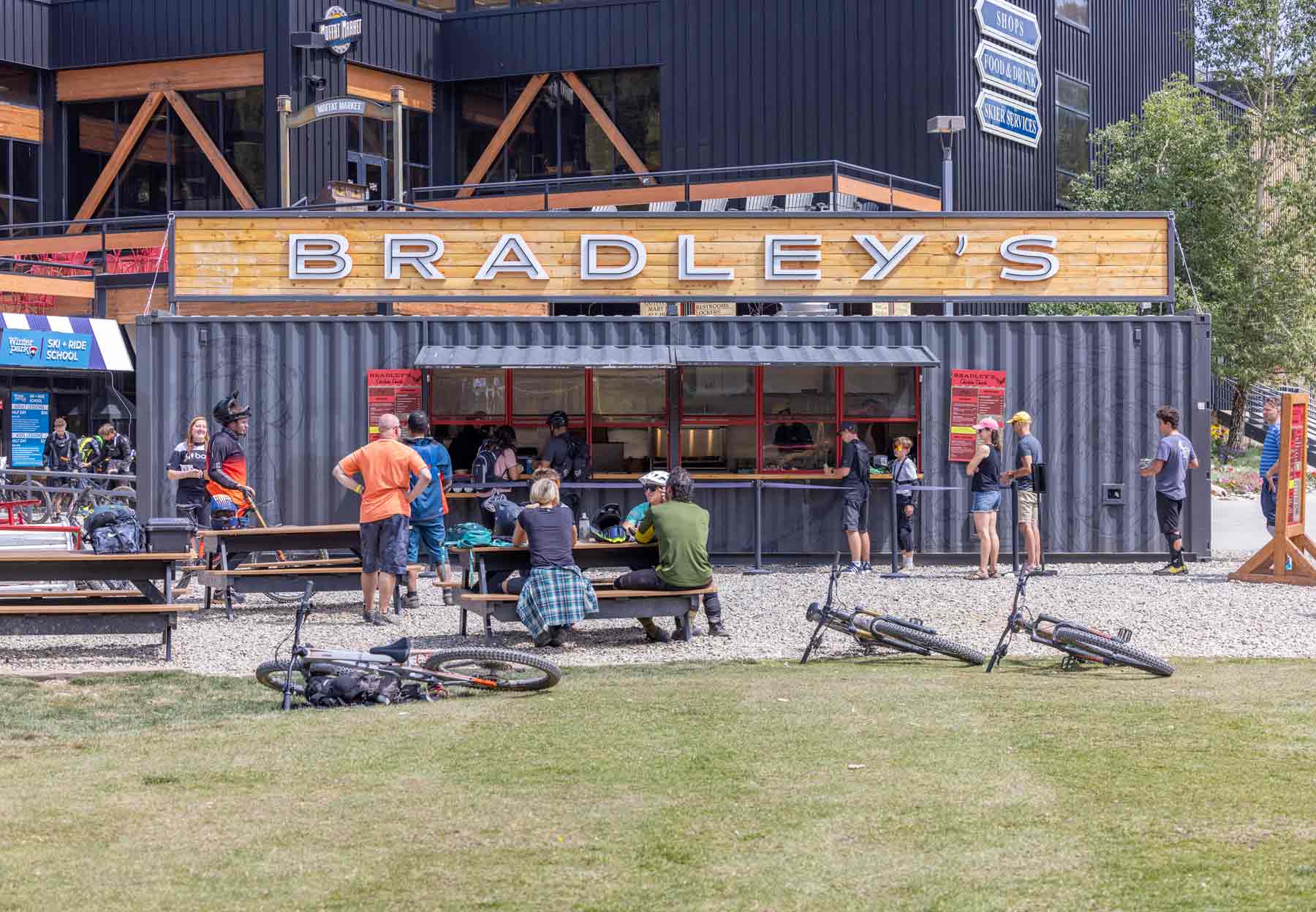 Bradley's custom shipping container kitchen at Winter Park Resort built by ROXBOX Containers.