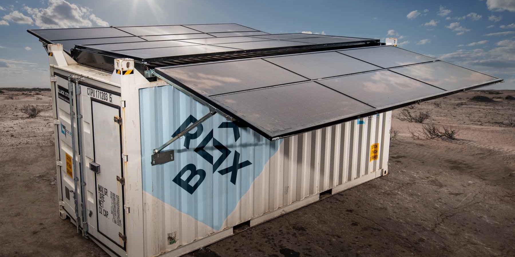 ROXBOX Containers 20' HELIOS Solar shipping container refrigeration unit.